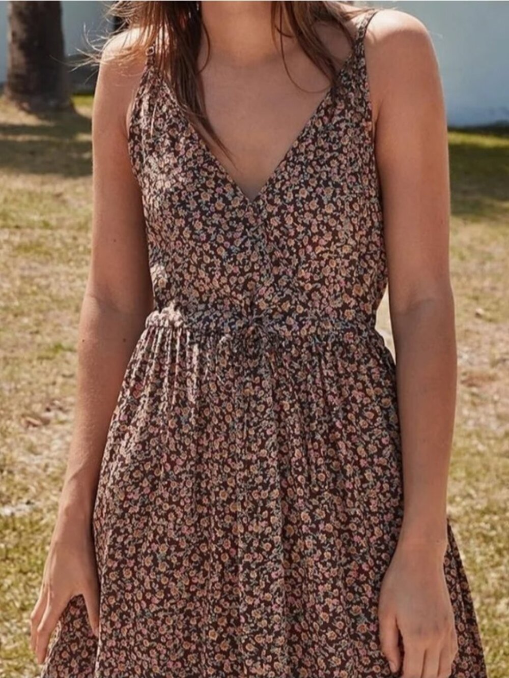 Christy Dawn raisin calico floral lincoln boho hippie cottage indie midi dress - Picture 1 of 7